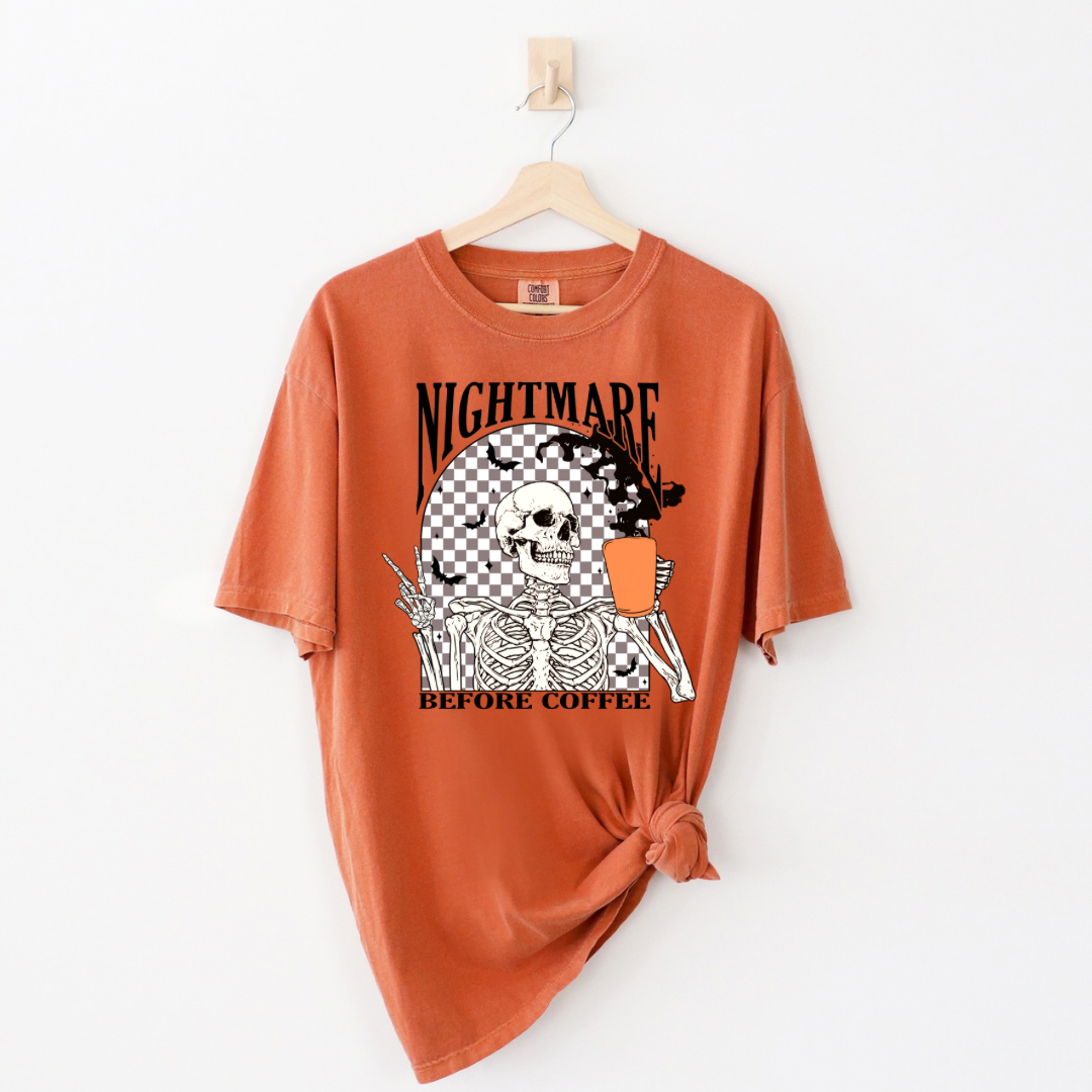 Nightmare before Coffee TEE || Comfort Colors *MADE TO ORDER