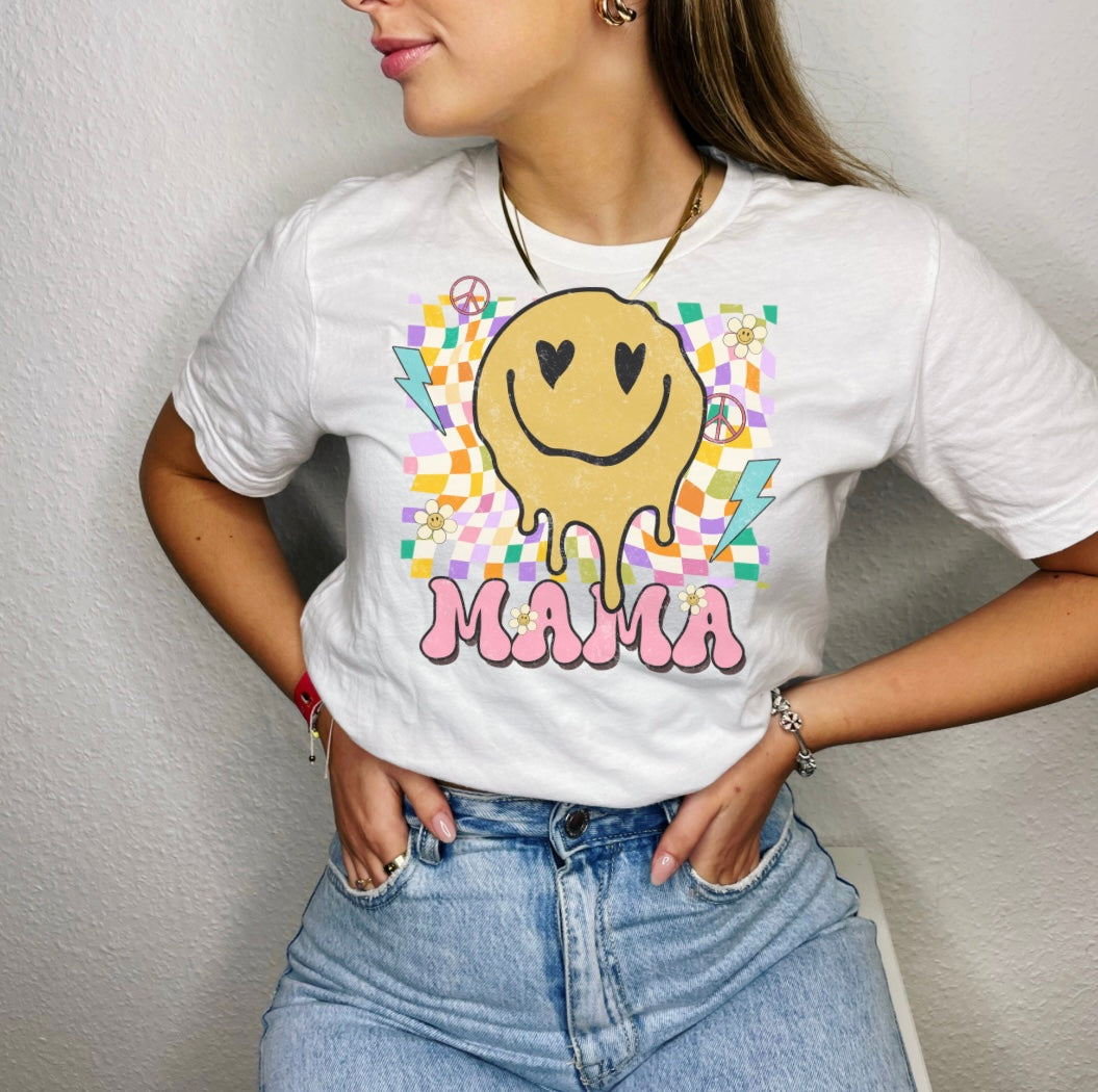 Retro Mama Smiley Drip Tee