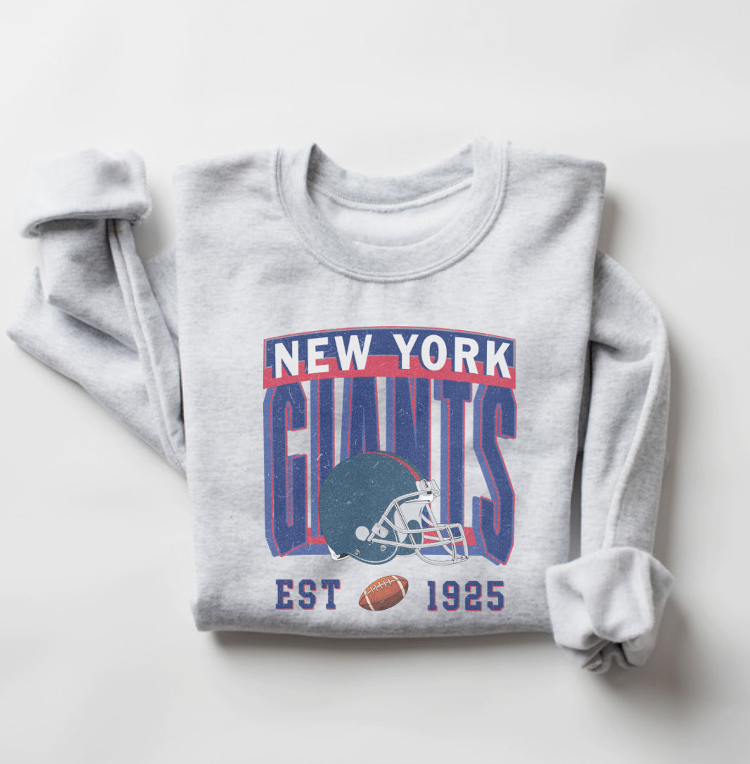 NY gixnts Vintage Ash Crew Sweater || * MADE TO ORDER