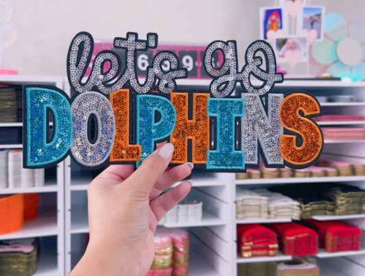 Dolphins - sequin patch CREW (PLEASE READ) || * MADE TO ORDER CUSTOM