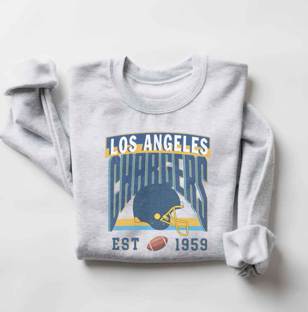 LA Chxrgers Vintage Ash Crew Sweater || * MADE TO ORDER