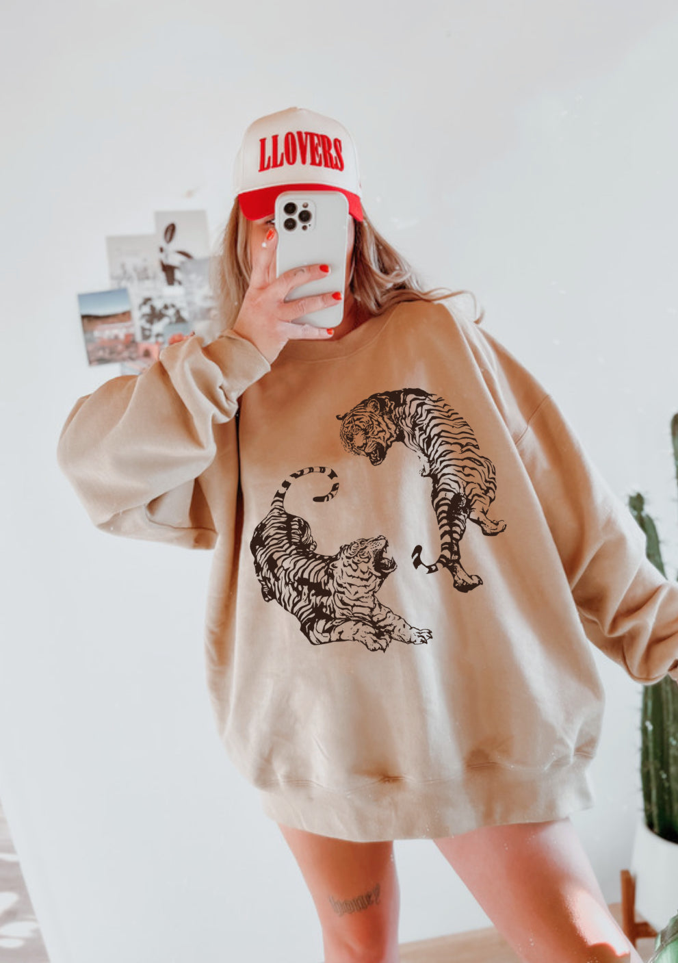 Tiger Gang Sand Crewneck Sweater