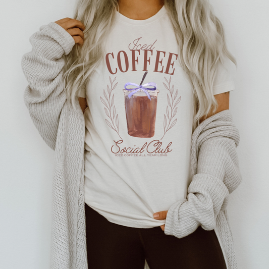 Iced Coffee Social Club TEE || *MADE TO ORDER*