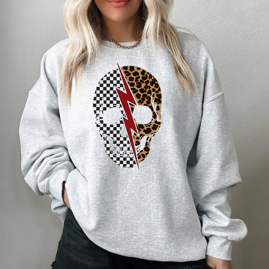 Checker/Leopard Skull CREW || *MADE TO ORDER*