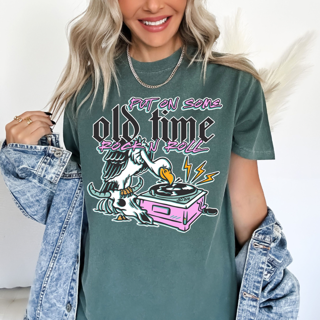 Old Time Rock n Roll Emerald Tee