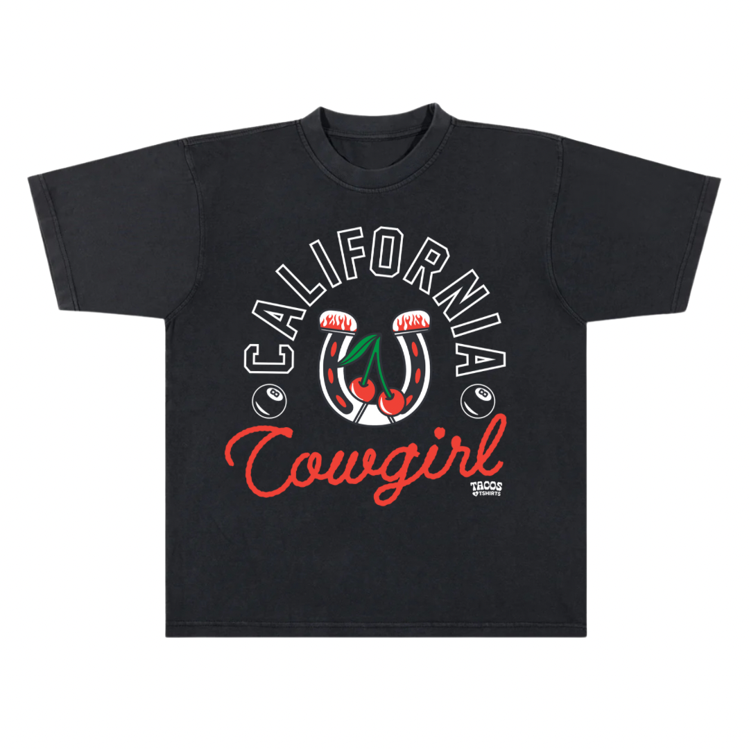 T&T OG || CA Cowgirl Black Acid Wash Tee