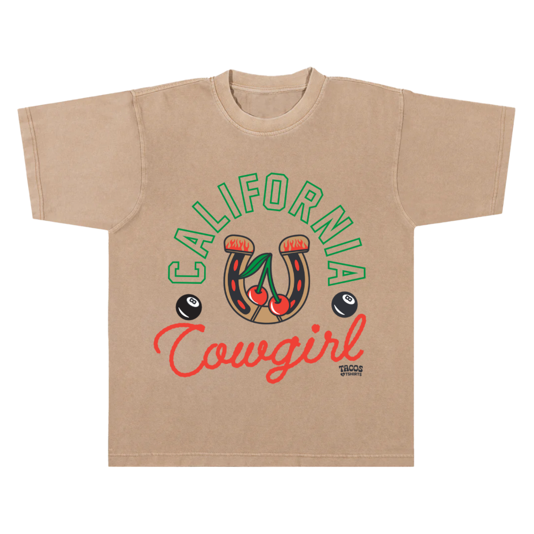 T&T OG || CA Cowgirl Camel Acid Wash Tee